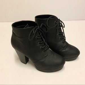 Black Lace-up Booties